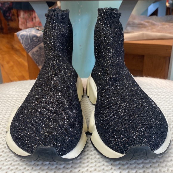 BALENCIAGA Speed Trainer 'Gold Metallic/Black' High-Top Sock Sneakers - Picture 6 of 16